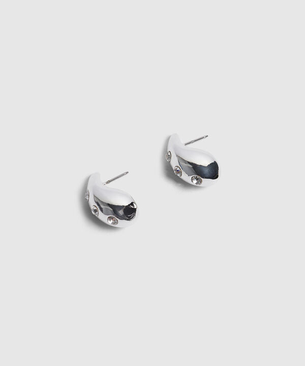 Aretes plateados con diamantes image number null