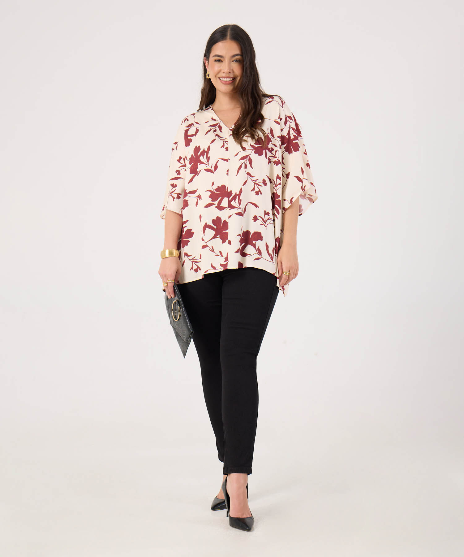 Blusa Ligera Estampada Para Mujer Curvy