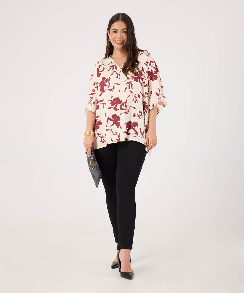 Blusa Ligera Estampada Para Mujer Curvy