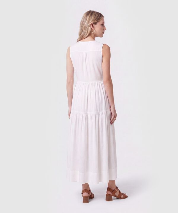 Vestido Midi Cruzado Con Prenses Para Mujer