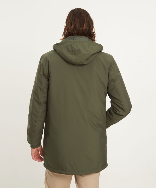 Chaqueta Unicolor Tipo Parka Larga