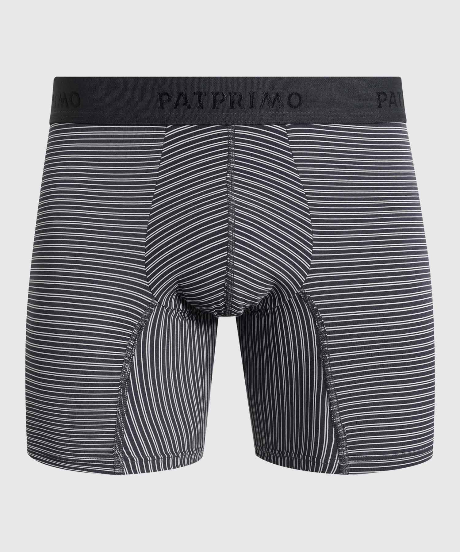 B&oacute;xer Medio Con Estampado De Rayas Horizontales Para Hombre