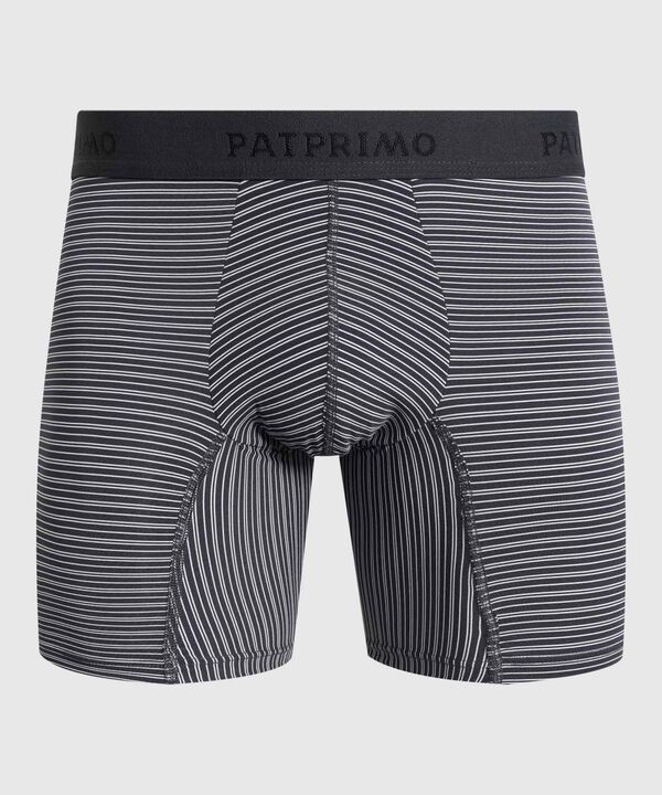 B&oacute;xer Medio Con Estampado De Rayas Horizontales Para Hombre image number null