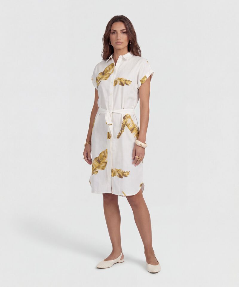 Vestido Estampado Con Cinturon 