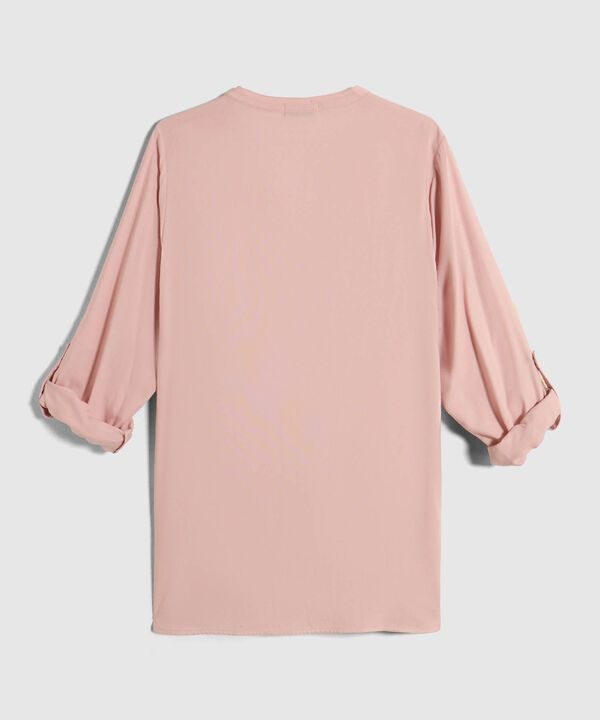 Camisa Cuello Ner&uacute; Y Doble Bolsillo Para Mujer Curvy