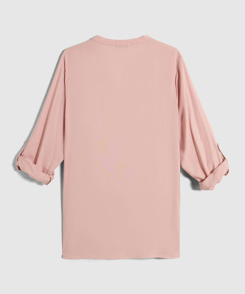 Camisa Cuello Ner&uacute; Y Doble Bolsillo Para Mujer Curvy