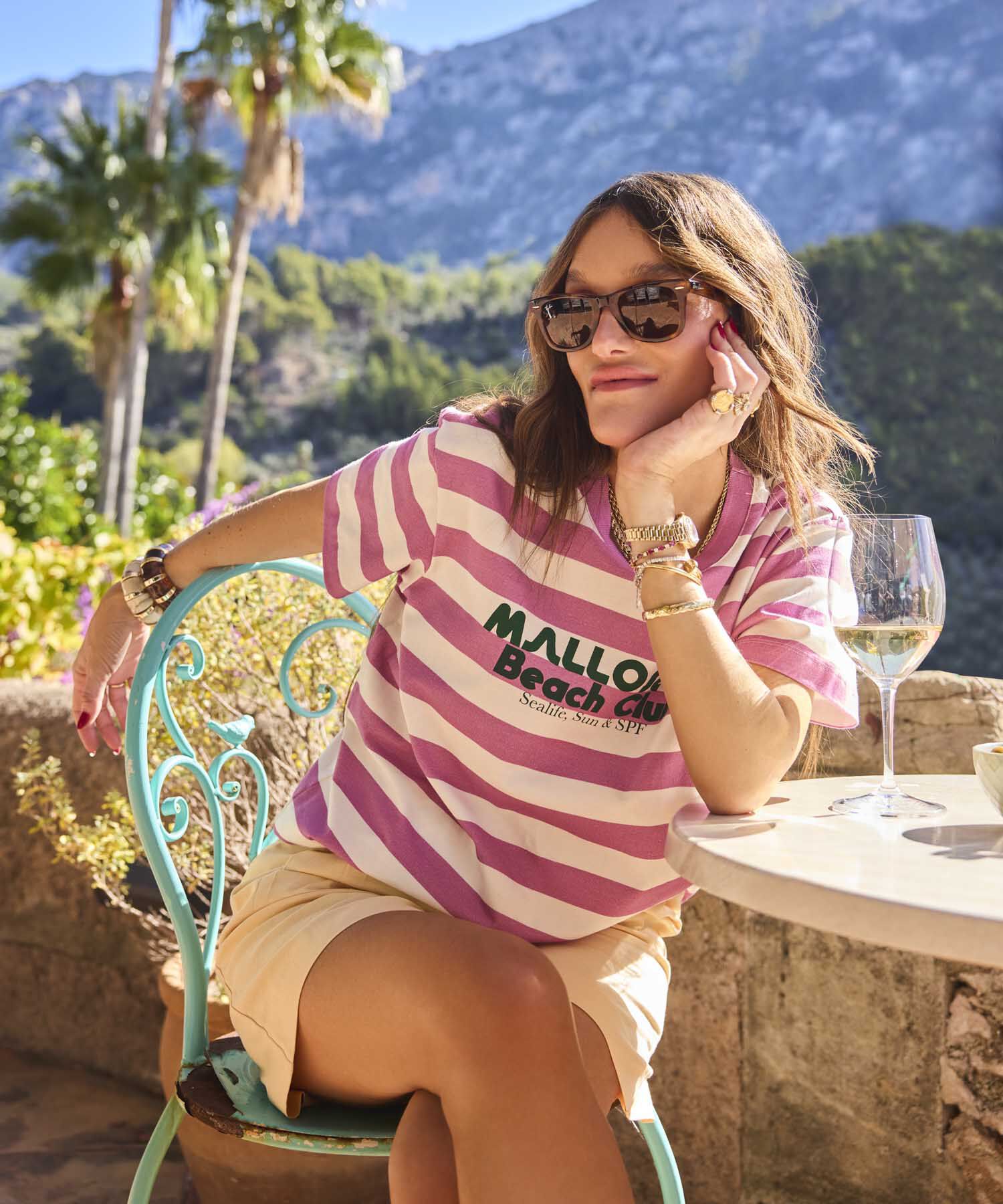 Camiseta Cuello Redondo De Hombro Ca&iacute;do Mujer