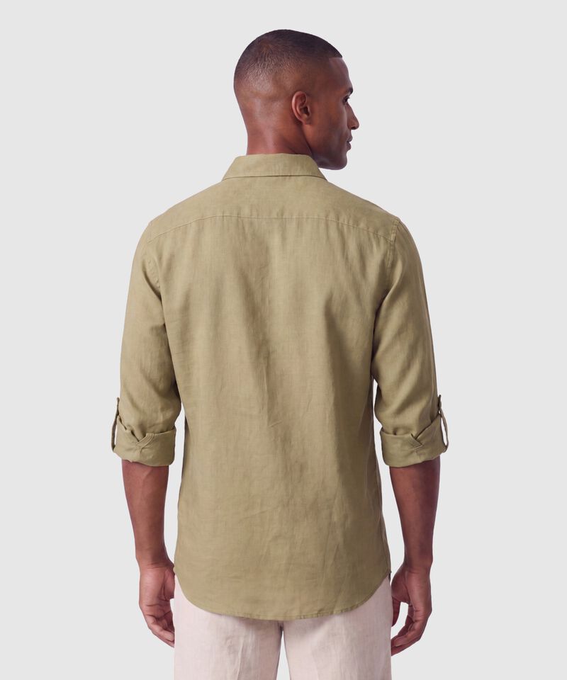Camisa Manga Larga Unicolor Para Hombre