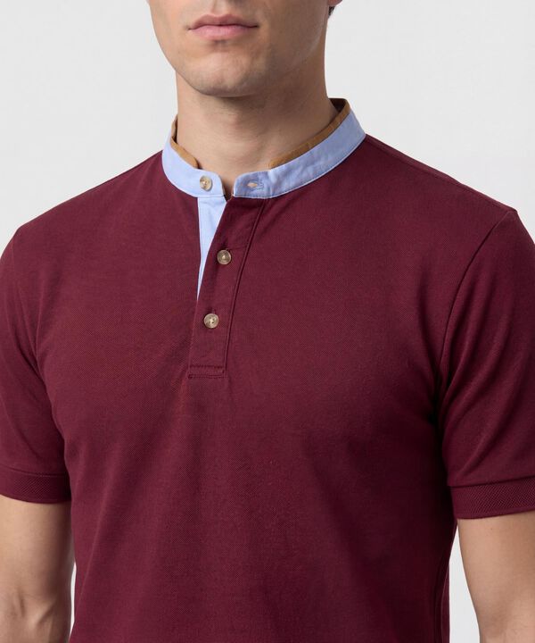 Polo Con Cuello Neru Y Pechera Hombre