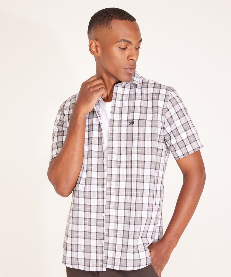 Camisa Preteñida Manga Corta Con Bolsillo Y Silueta Slim Fit, Sunset Dust Línea Moda