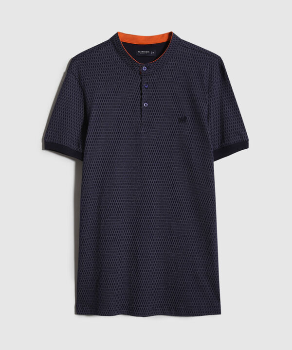 Polo Estampada, Cuello Mao