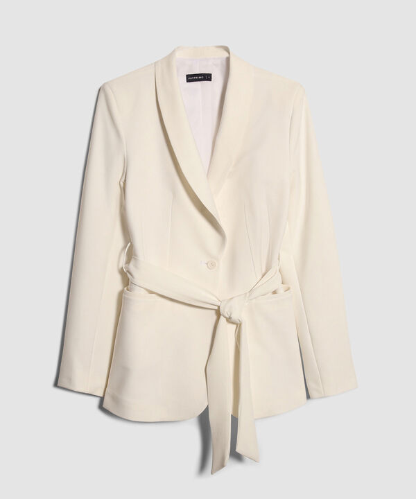 Blazer Unicolor Con Cinturón