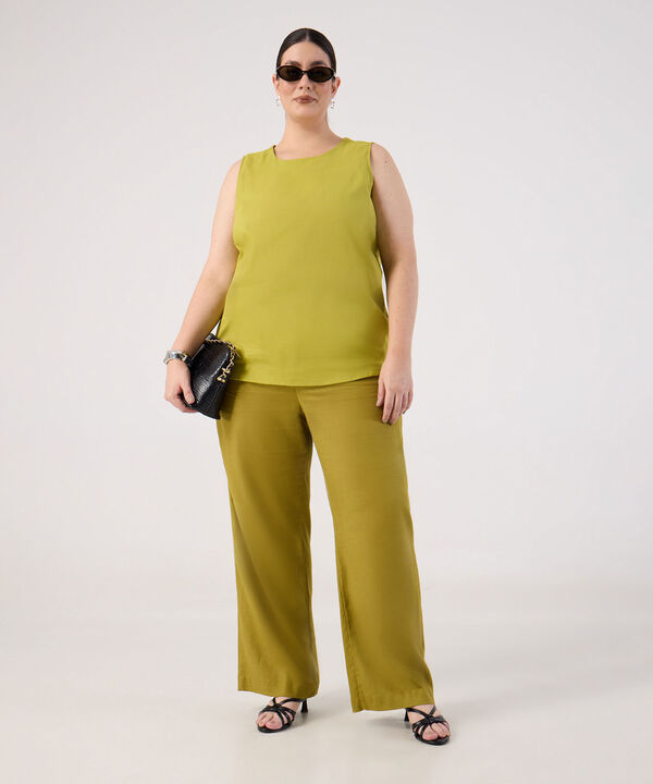 Pantalon unicolor para mujer Curvy image number null