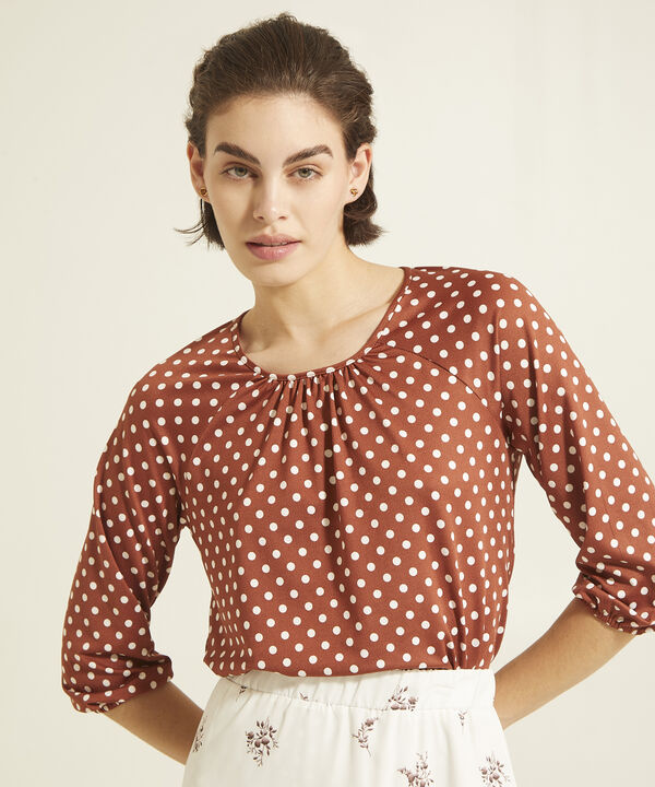 Camiseta Manga 3/4 Cuello Redondo Estampada