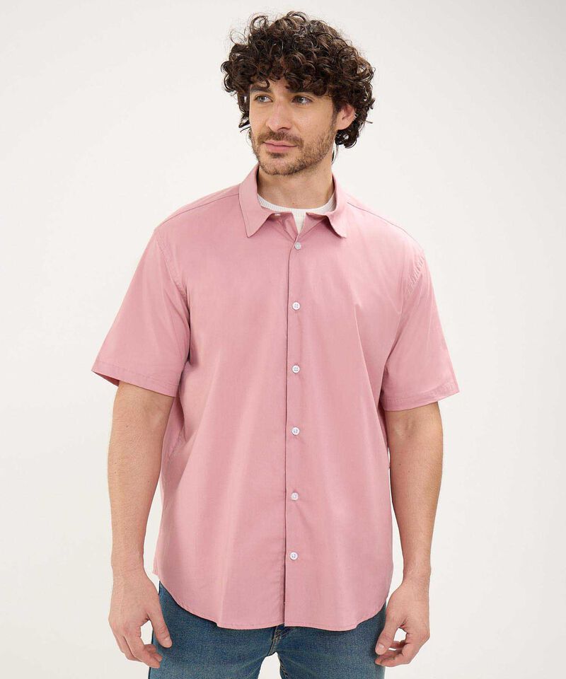 Camisa Manga Corta con Cuello Camisero Blanco