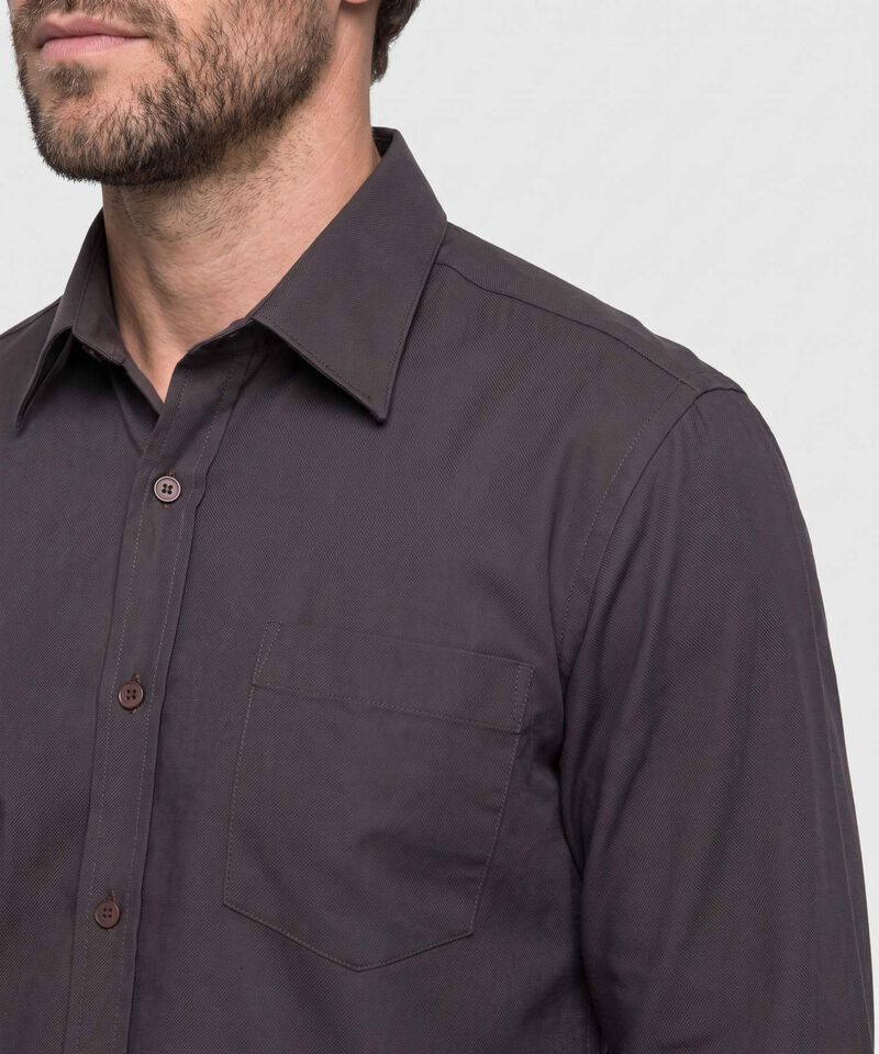 Camisa Manga Larga Con Bolsillo Para Hombre