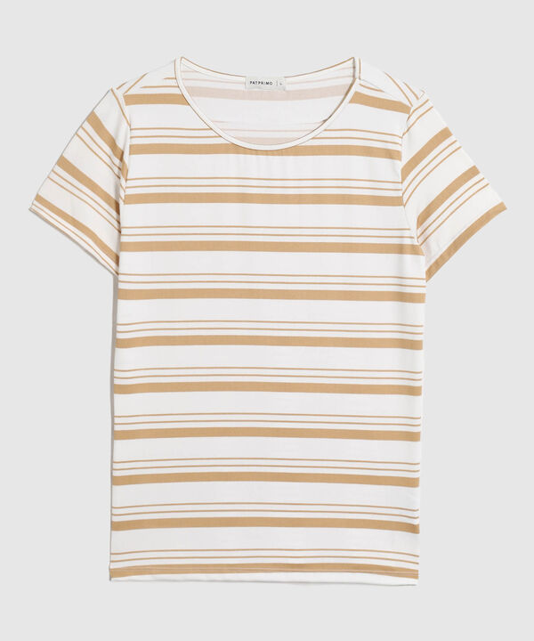 Camiseta Mujer Rayas Horizontales Manga Corta image number null