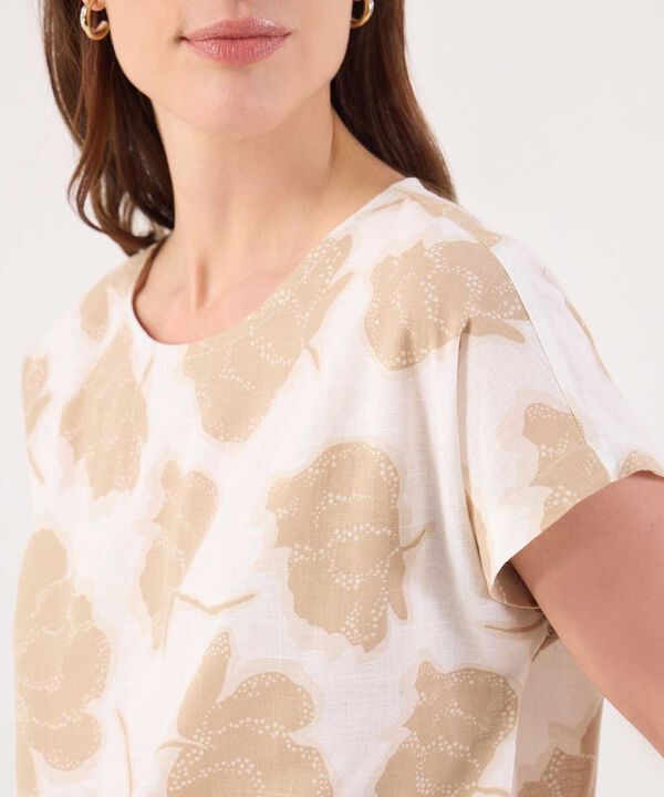 Blusa Estampada, Manga Corta Corrida image number null