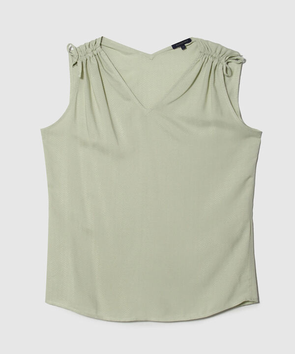 Blusa Manga Sisa con Escote en V