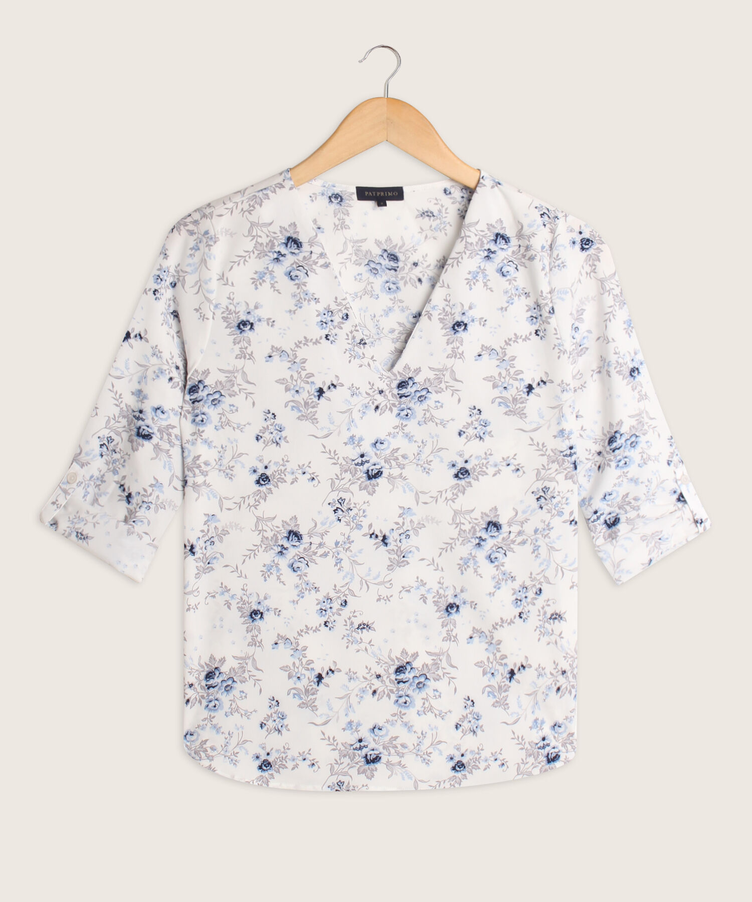 Blusa Estampada Manga 3/4 Escote