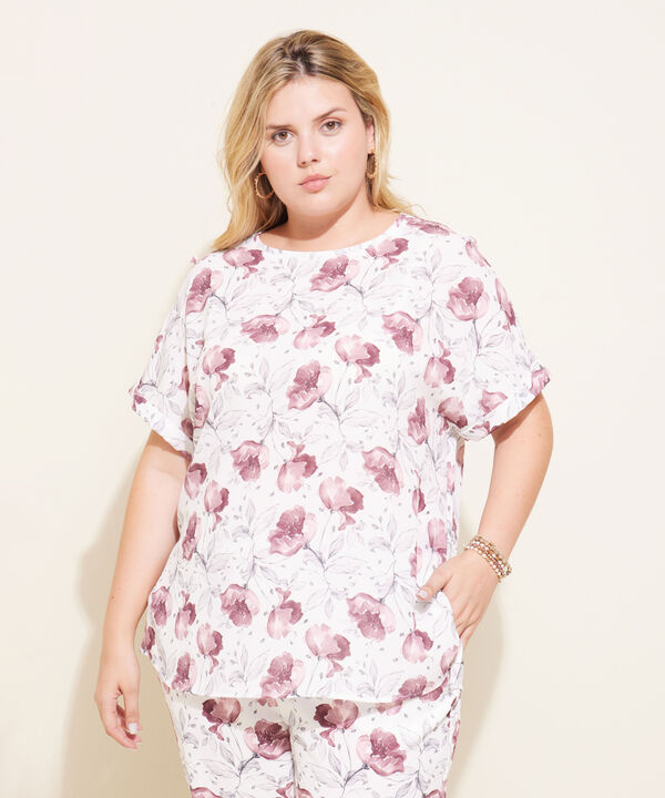 Blusa Manga Corrida Con Puño En Guardapolvo Estampada image number null