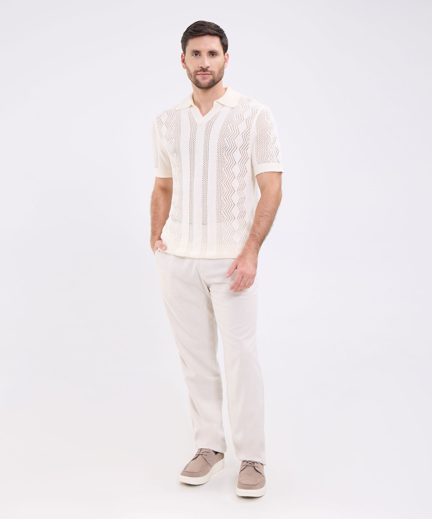 Polo Tejida Sin Botones Para Hombre