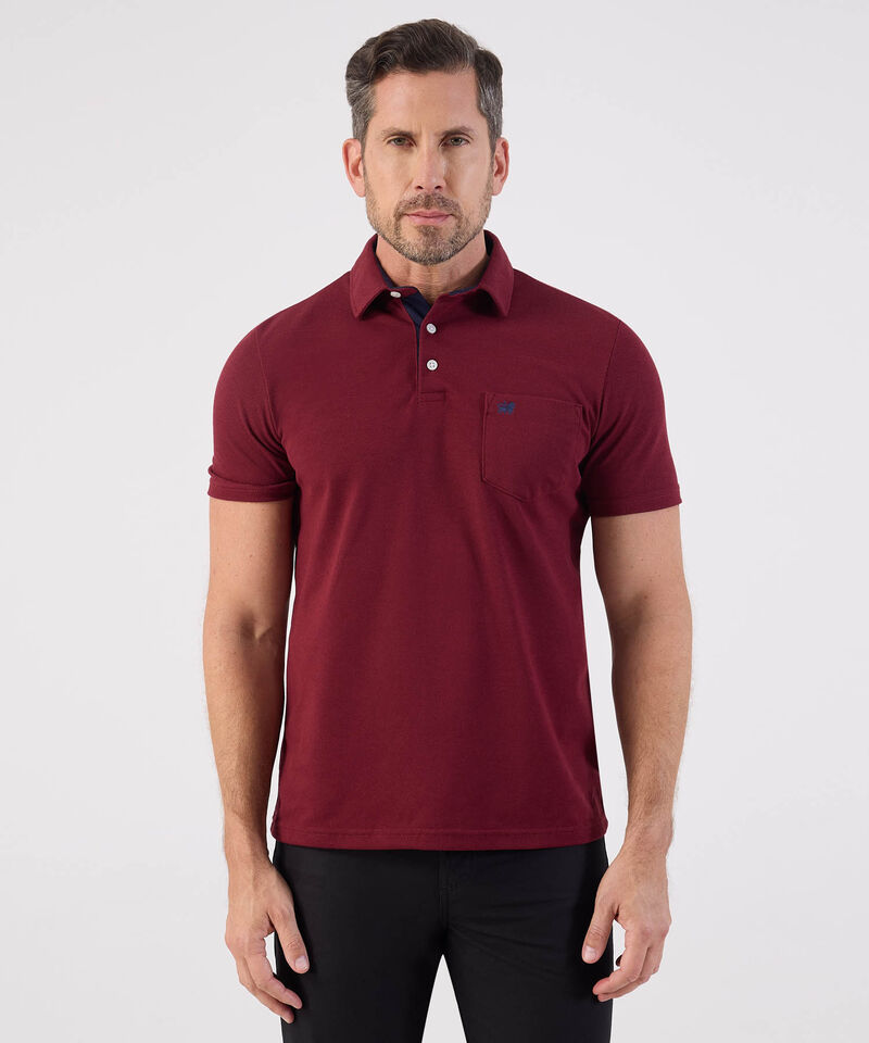 Polo Unicolor, Cuello Duro Con Bolsillo Y Silueta Regular Fit Naranja