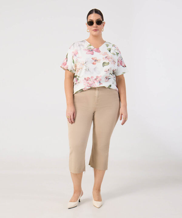 Camiseta Con Cuello En V Para Mujer Curvy