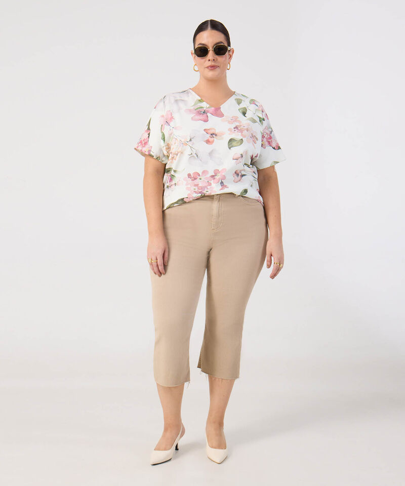 Camiseta Con Cuello En V Para Mujer Curvy