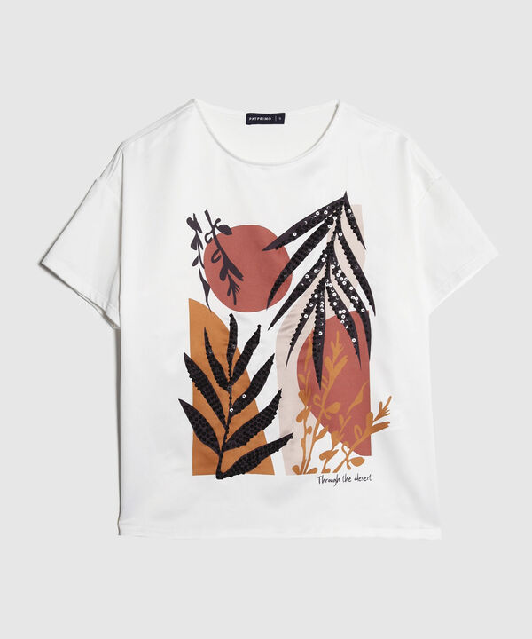 Camiseta Unicolor Con Sublimación Y Pedrería
