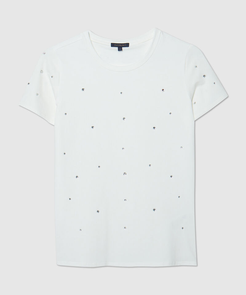 Camiseta Unicolor Con Brillantes