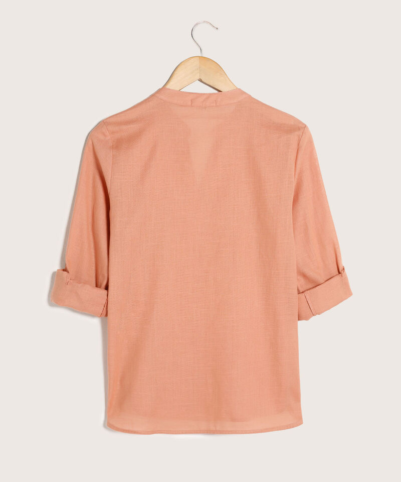 Blusa  Manga Larga Con Bolsillo