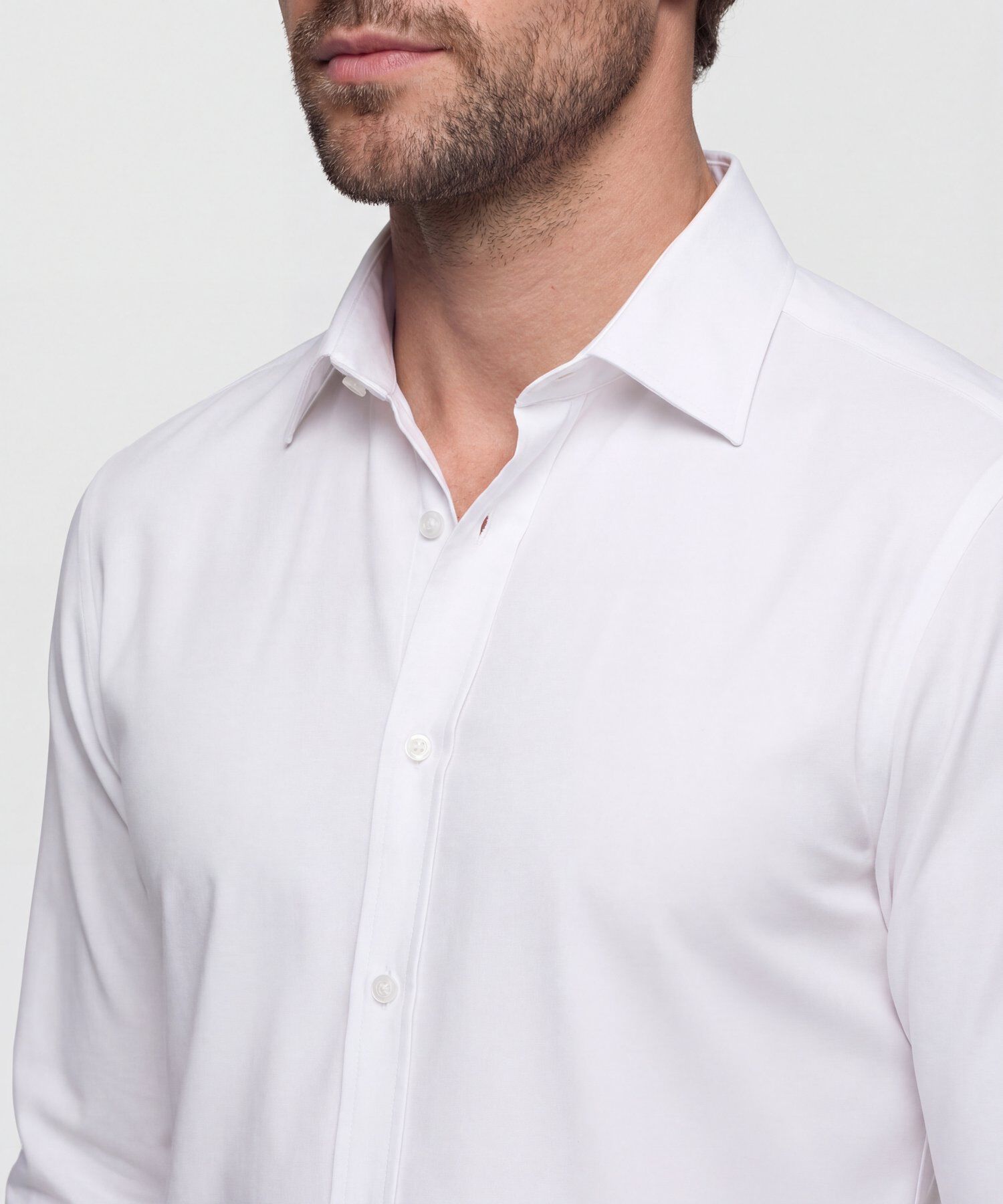 Camisa Non Iron Manga Larga Sin Bolsillo