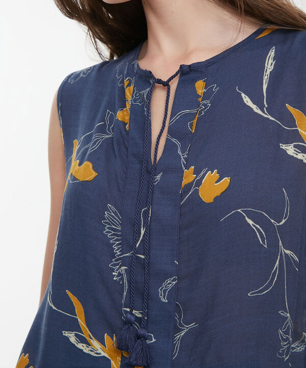 Blusa Estampada Manga Sisa