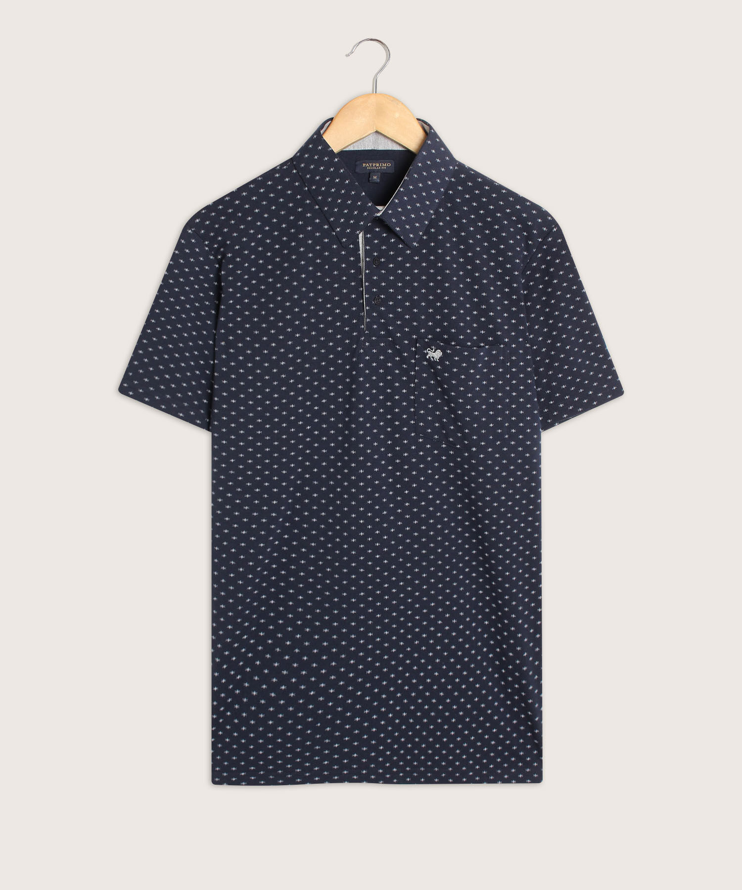 Polo Estampada Cuello Duro