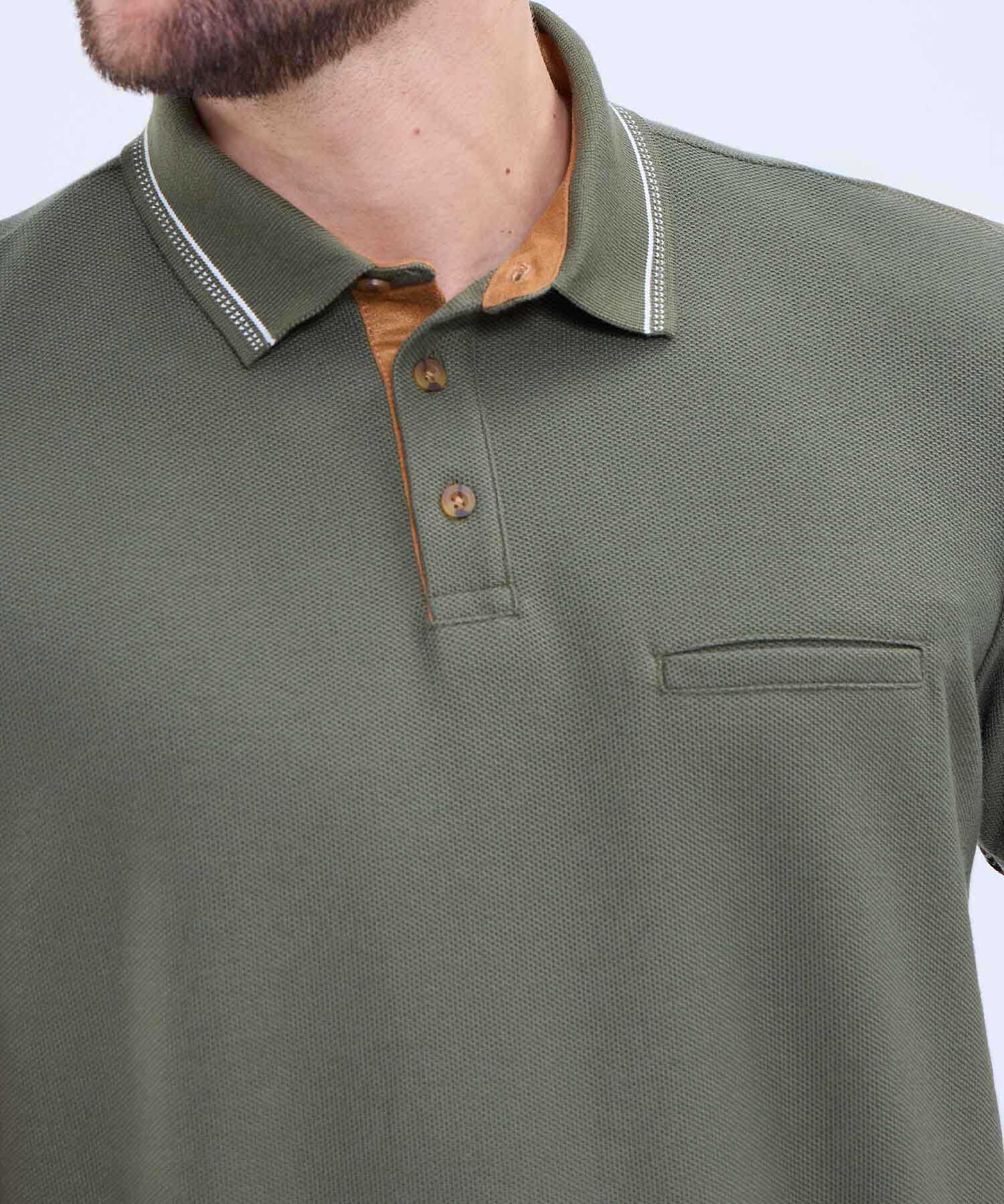 Polo Unicolor Para Hombre