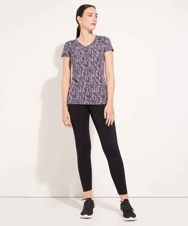 Camiseta Para Mujer, Cuello En V, Manga Corta, Estampada