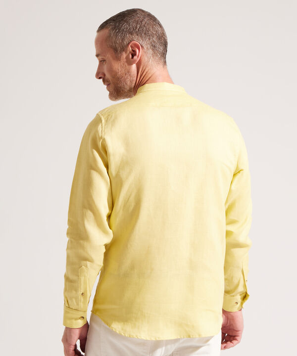 Camisa en Lino con Cuello Mao image number null