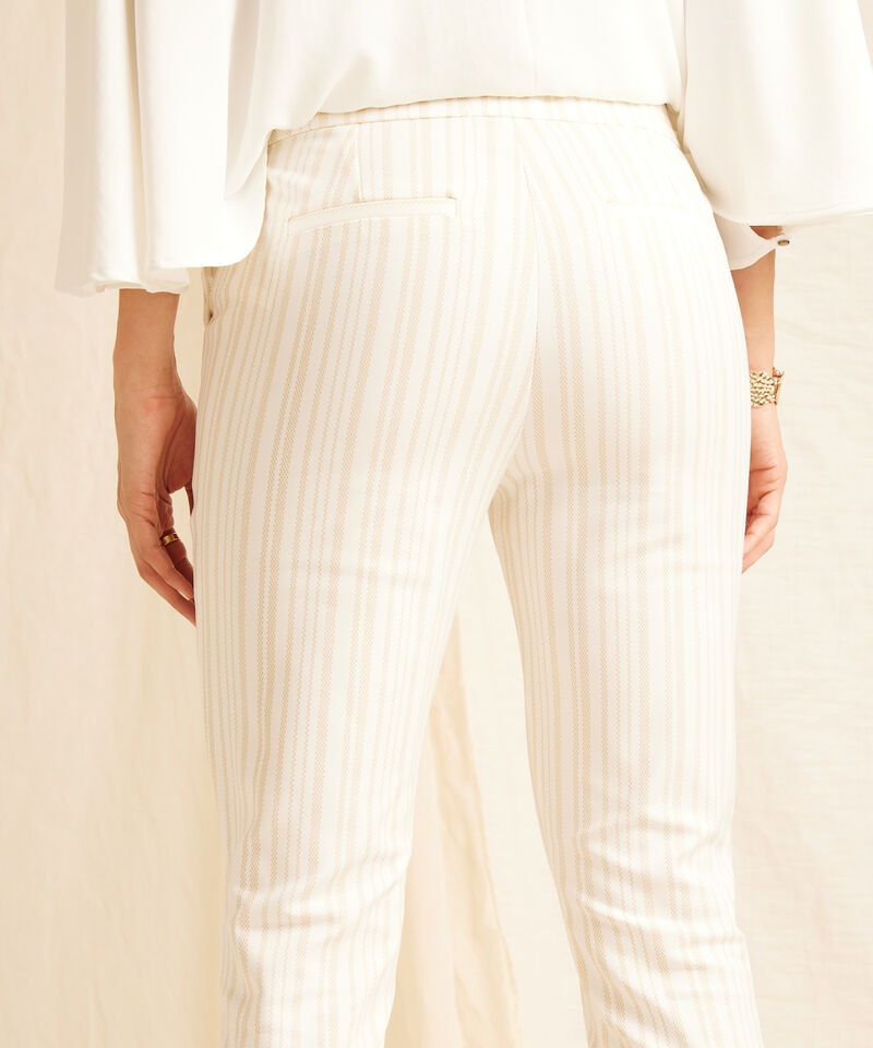 Pantalón Clásico Estampado Con Elástico Unicolor En Pretina