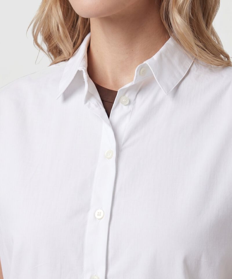 Camisa Unicolor De Manga Corta Para Mujer
