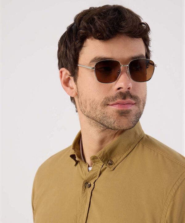 Gafas de Sol Montura Met&aacute;lica Fina Para Hombre image number null