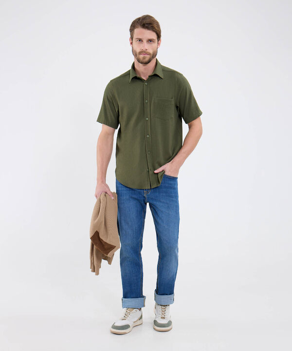 Camisa Unicolor Con Bolsillo image number null