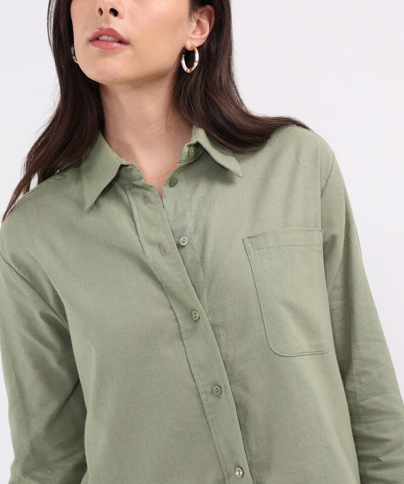 Camisa Unicolor Manga Larga