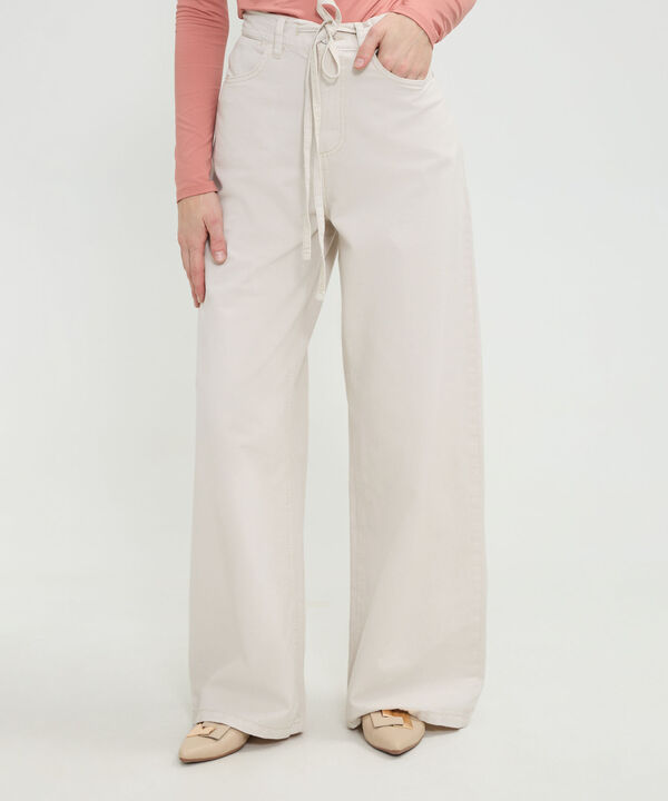 Jean Wide Leg Con Cinto De Amarre image number null