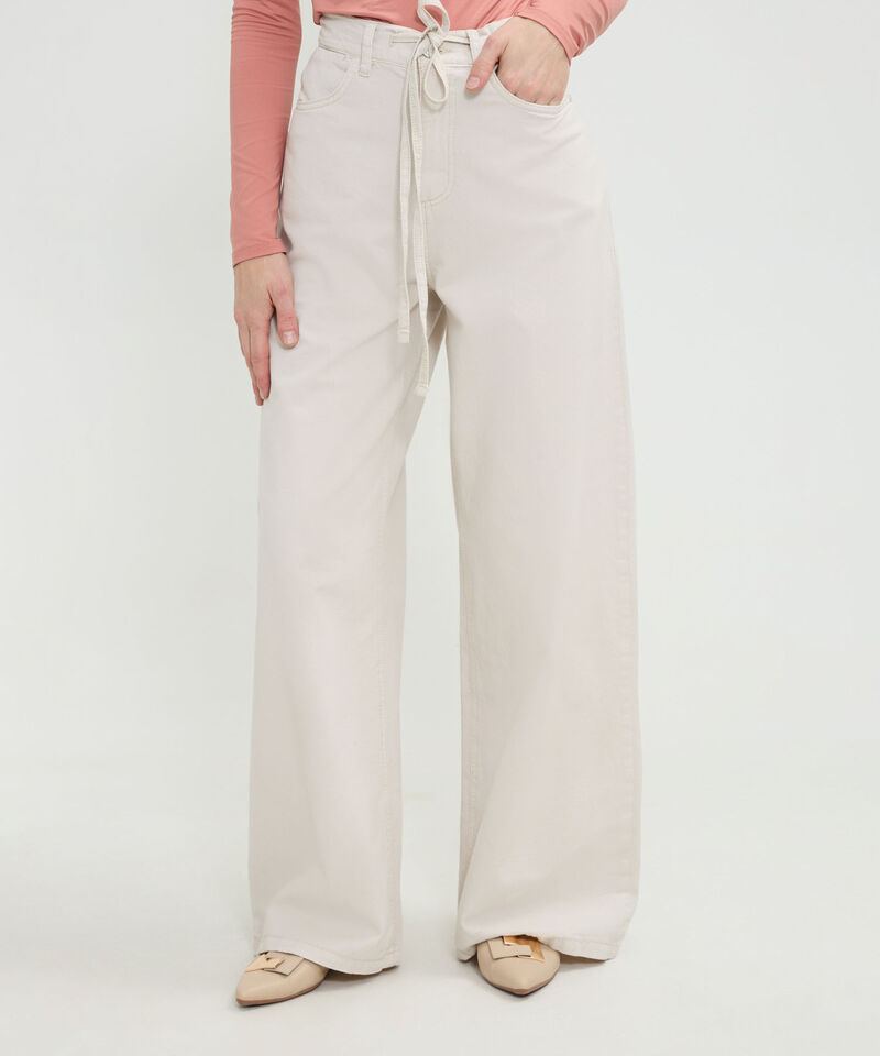Jean Wide Leg Con Cinto De Amarre