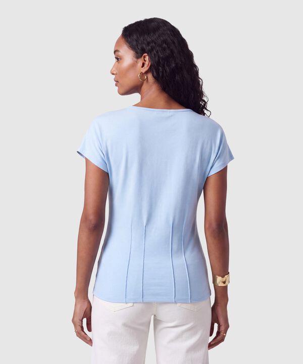 Camiseta Con Pliegues Frontales Mujer