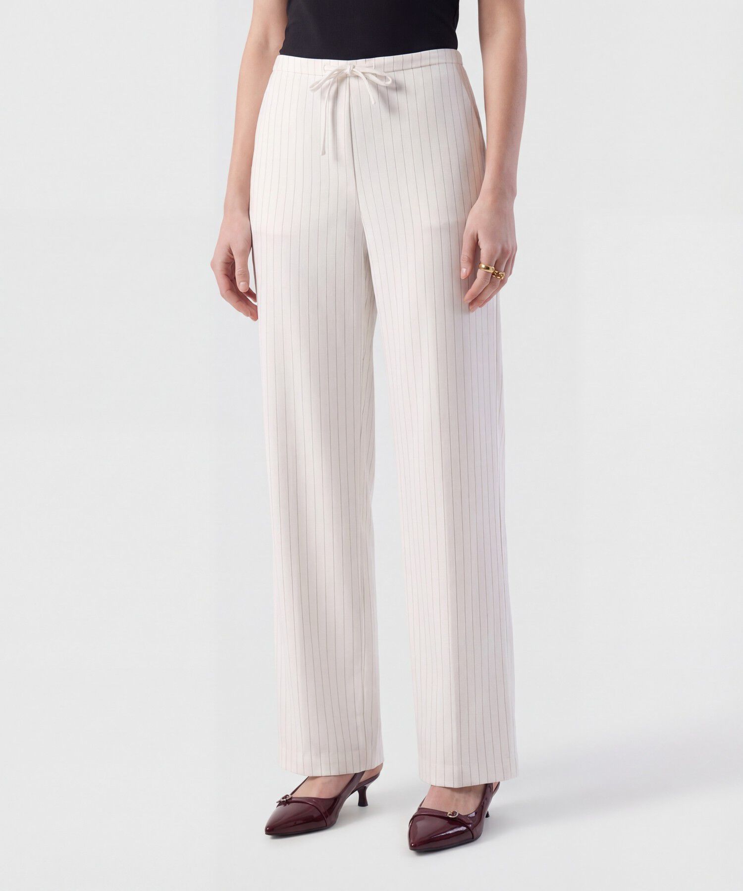 Pantal&oacute;n Wide Leg Con Cord&oacute;n Para Mujer