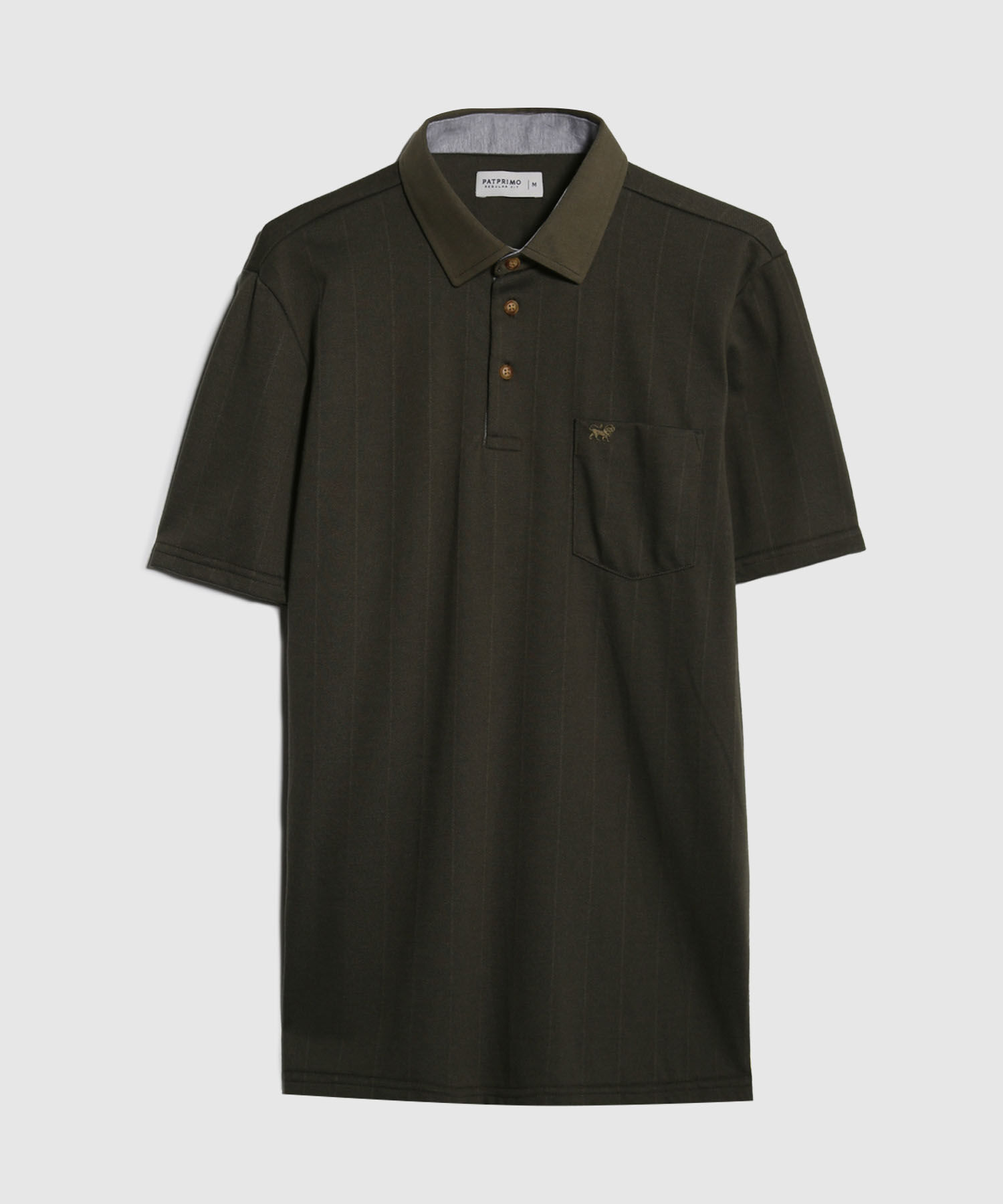 Polo Preteñida Cuello Duro Con Bolsillo