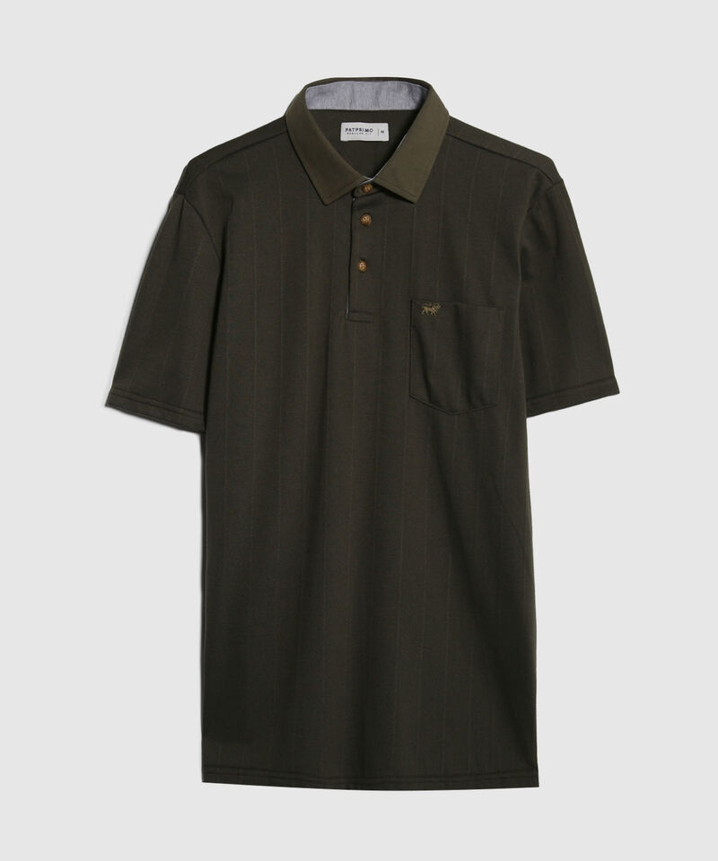 Polo Preteñida Cuello Duro Con Bolsillo