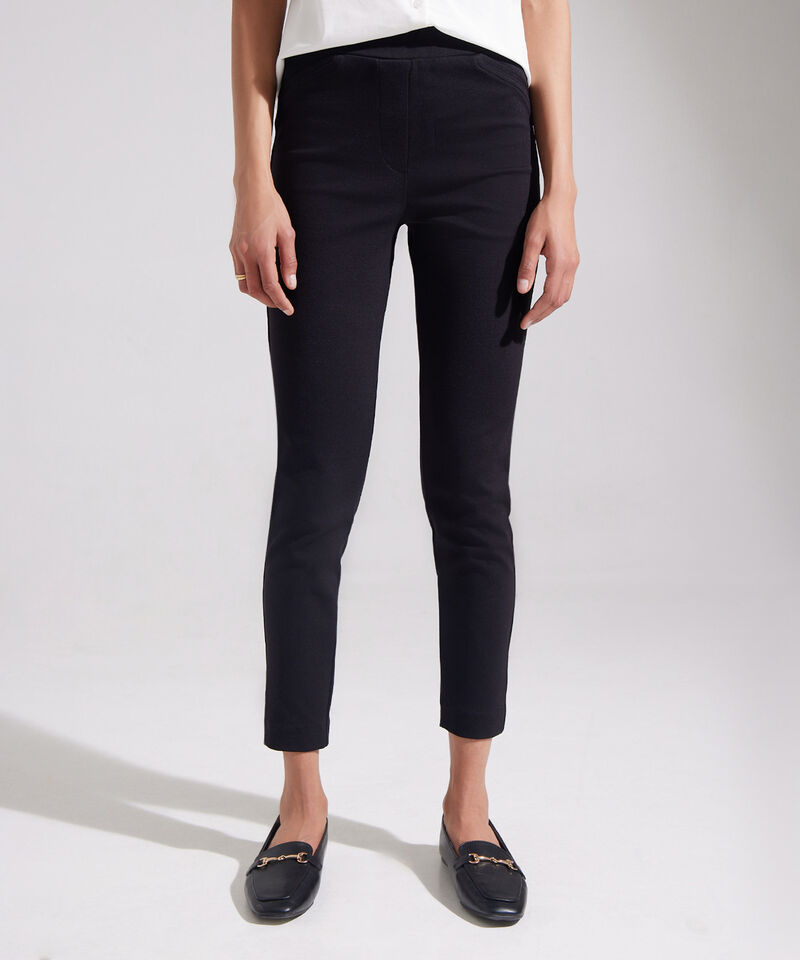 Leggings Unicolor Con Detalle De Simulación Bolsillo